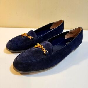 GRASSHOPPERS by Keds women's blue  sued leather loafers size 8 1/2
